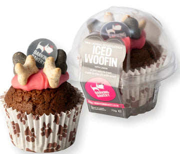 Carob Woofin With Pink Frosting
