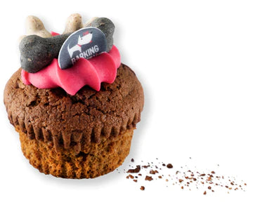 Carob Woofin With Pink Frosting